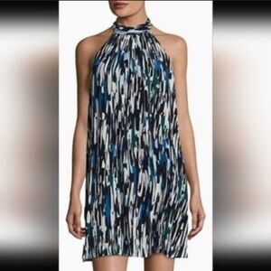 Anthropologie Black and Blue Backless Dress